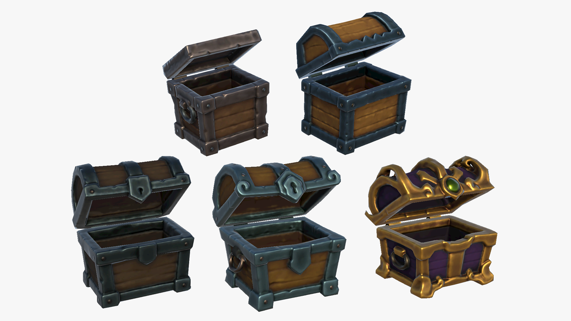 Chest Rpg Html5 Css Stylized Fantasy RPG Chests Crates Storage Containers Treasure Boxes ...