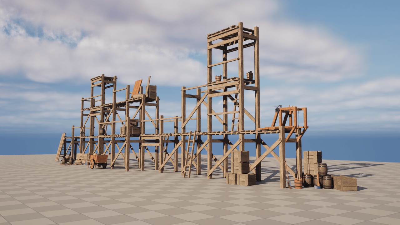 Media 1 for listing Modular Medieval Scaffoldings Asset Pack