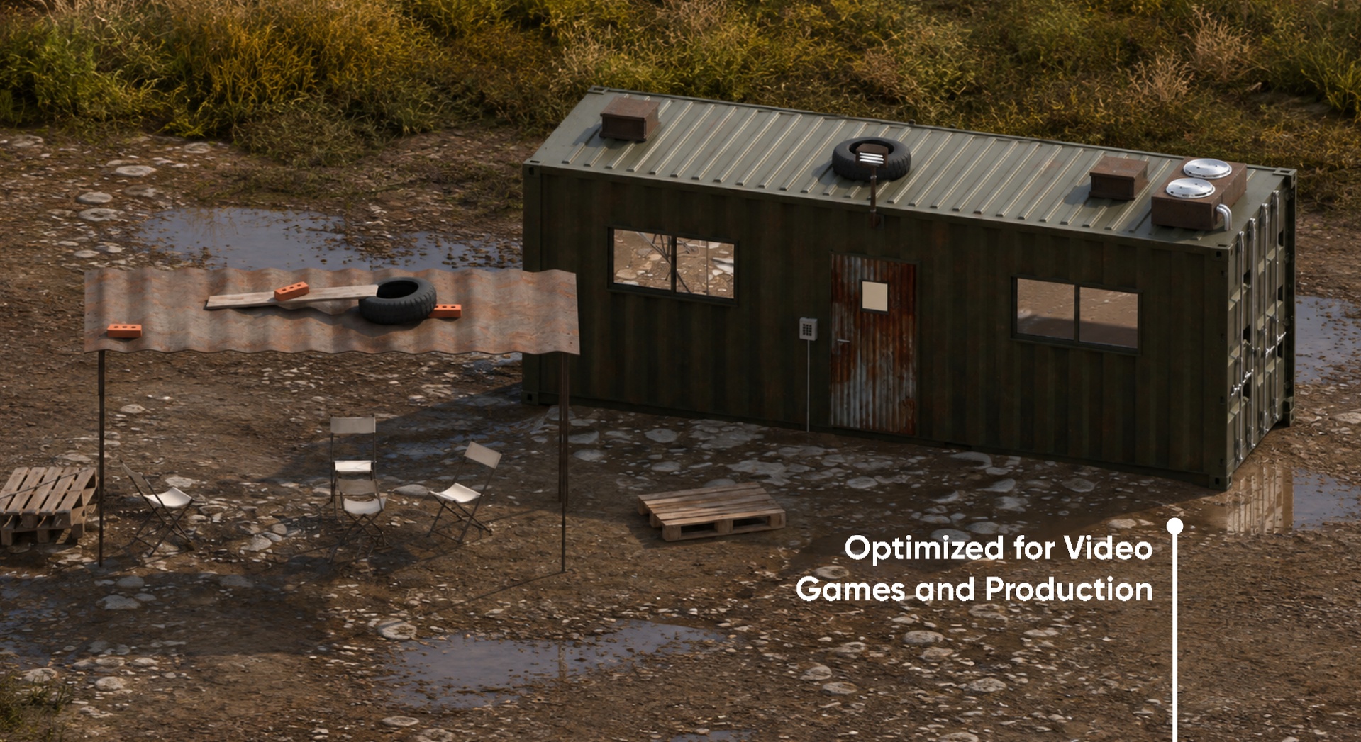 Media 1 for listing Post-Apocalyptic Container Shelter – Modular Survival Outpost Asset