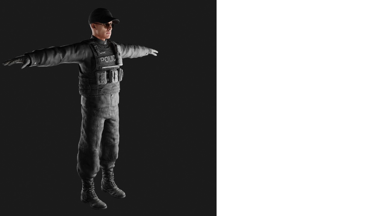Media 1 for listing Urban Security Officer – Tactical Law Enforcement Character | Game-Ready, Rigged