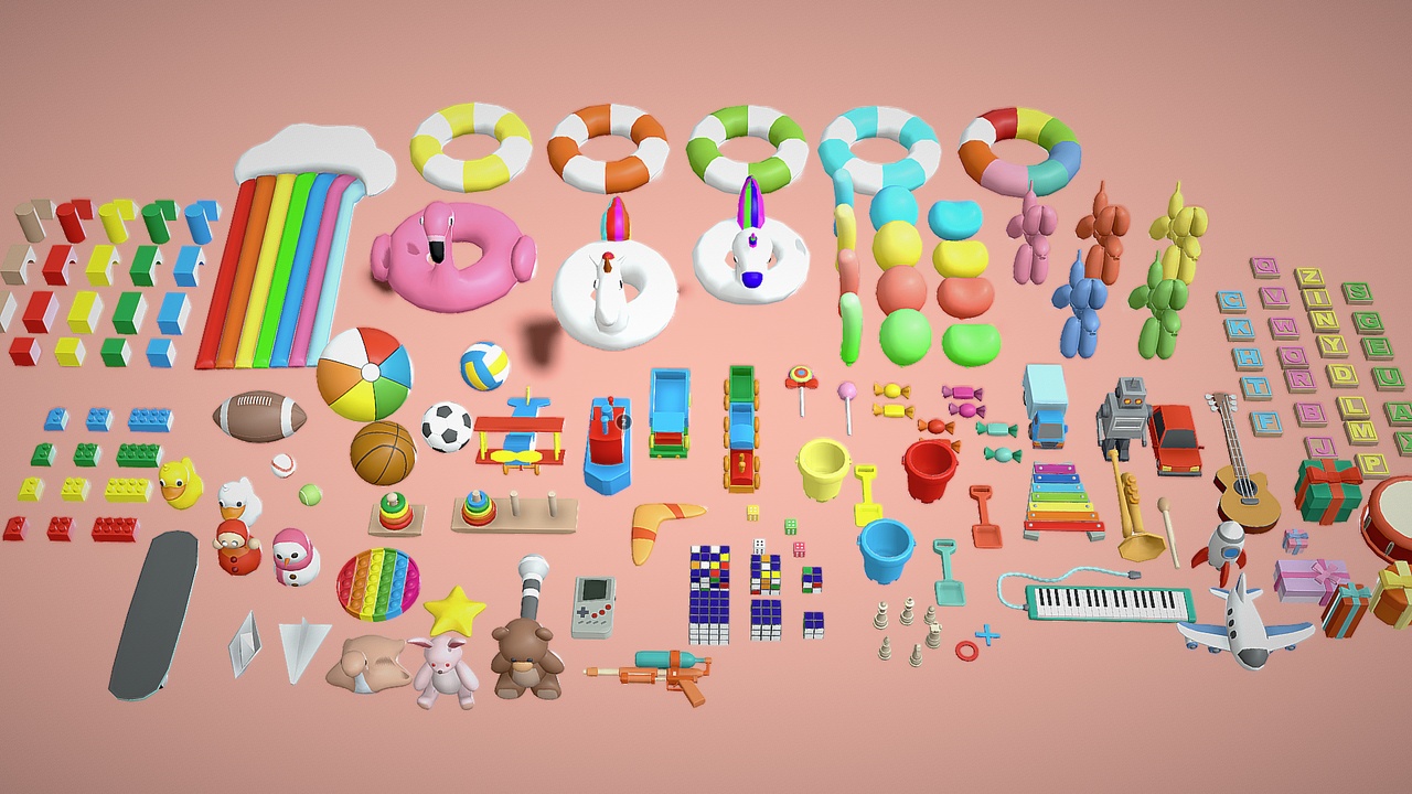 الوسائط 1 للقائمة Props Pack - Childrens Toys