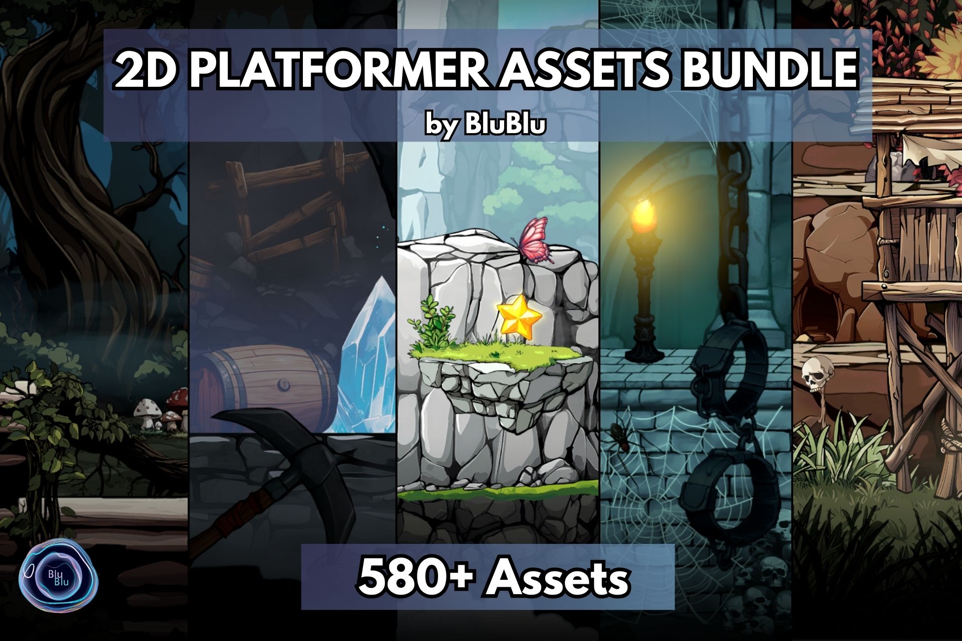2D Platformer Assets Bundle 580+ Assets | Fab