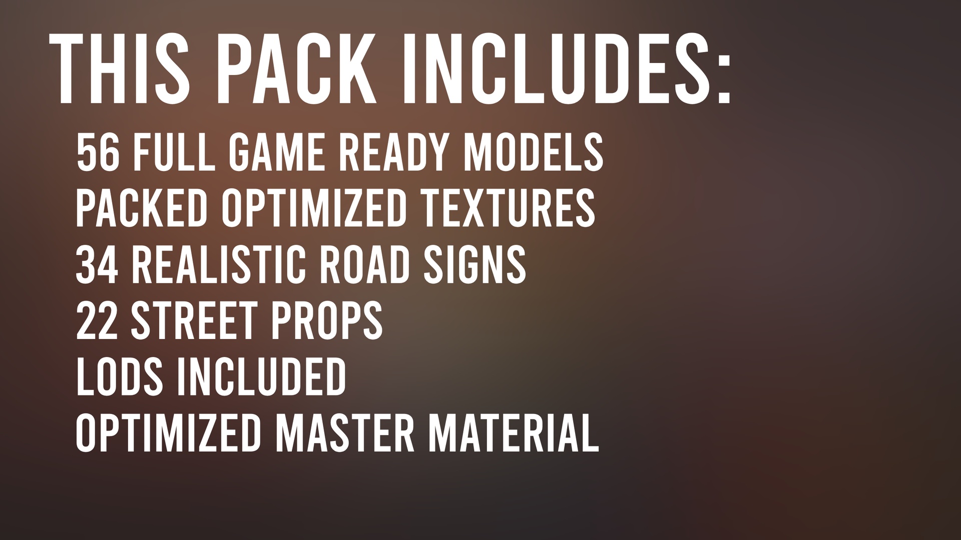Media 1 for listing Road Signs & Street Props Pack – Optimized & Game Ready