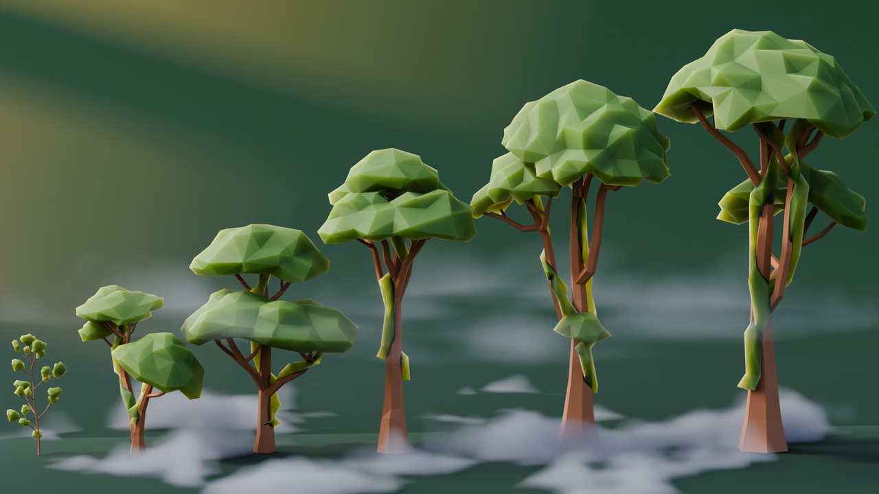 Multimedia 1 para anuncio Low Poly Jungle Trees