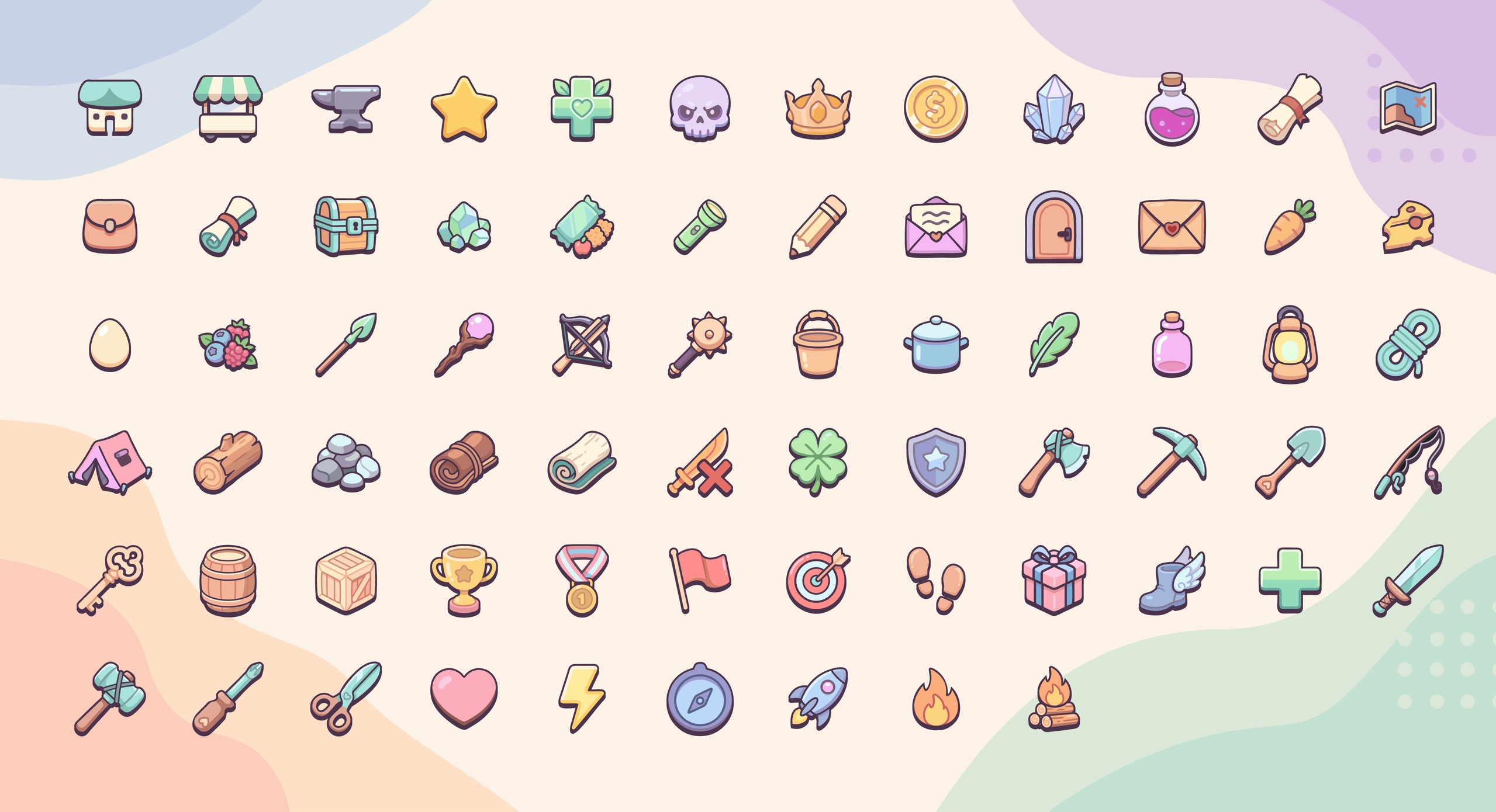 Media 1 for listing 2D Casual Game Icons - 92 UI & Item Icons