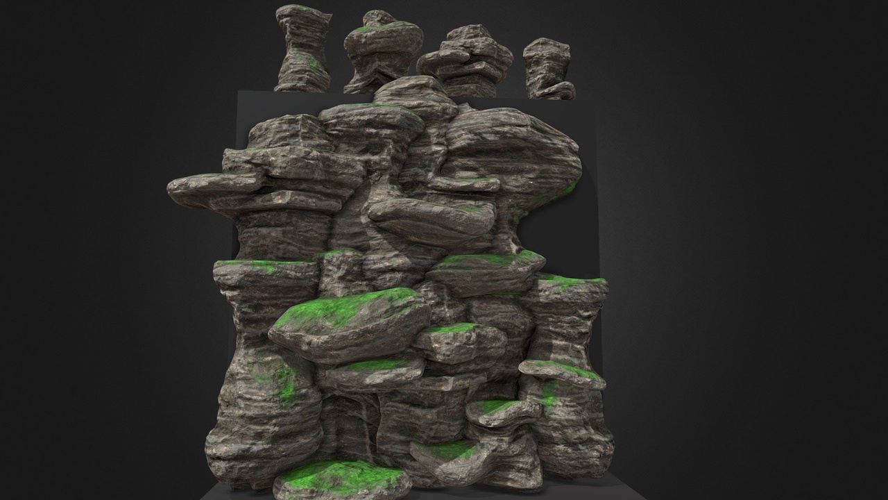 Platformer Game Modular Rock Wall | Fab