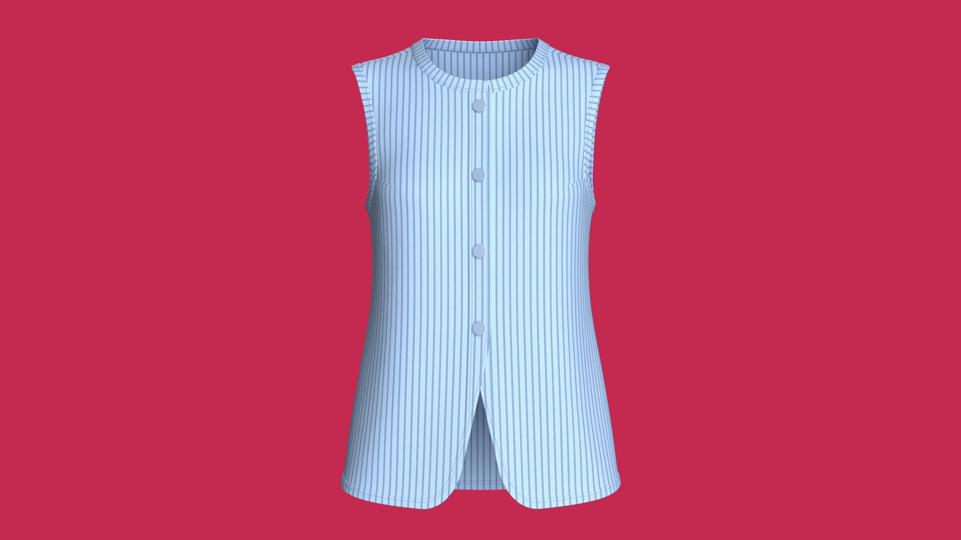 Media 1 for listing Girls Sleeveless Button - Up Top With Striped | High Poly
