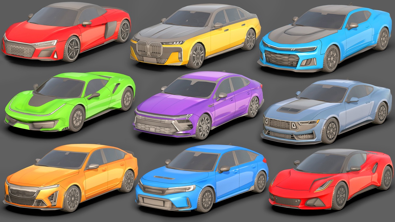 Media 1 for listing Sedan Low Poly Cars Pack