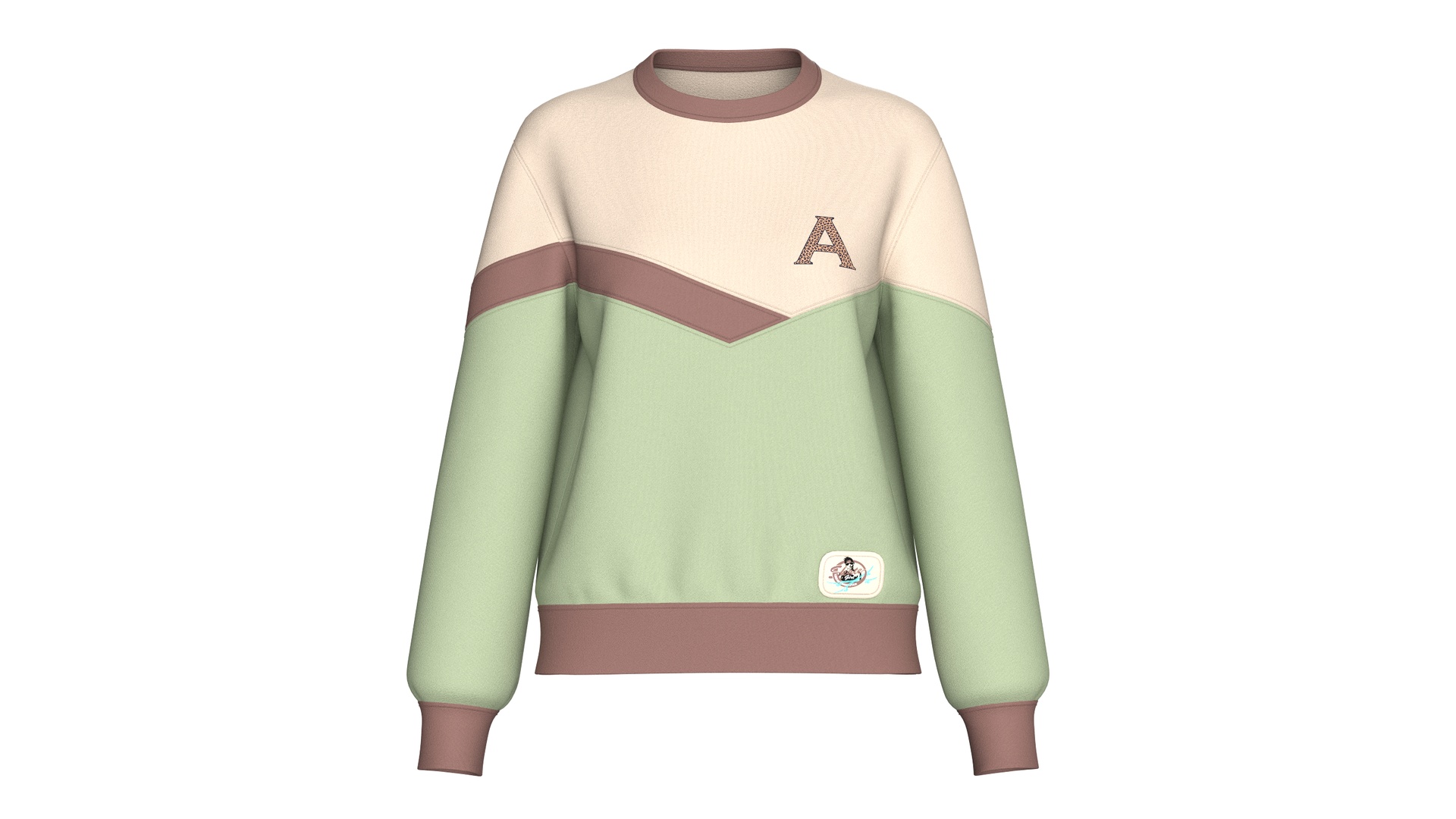 Media 1 for listing Girls Color - Block Sweatshirt With Patch | High Poly