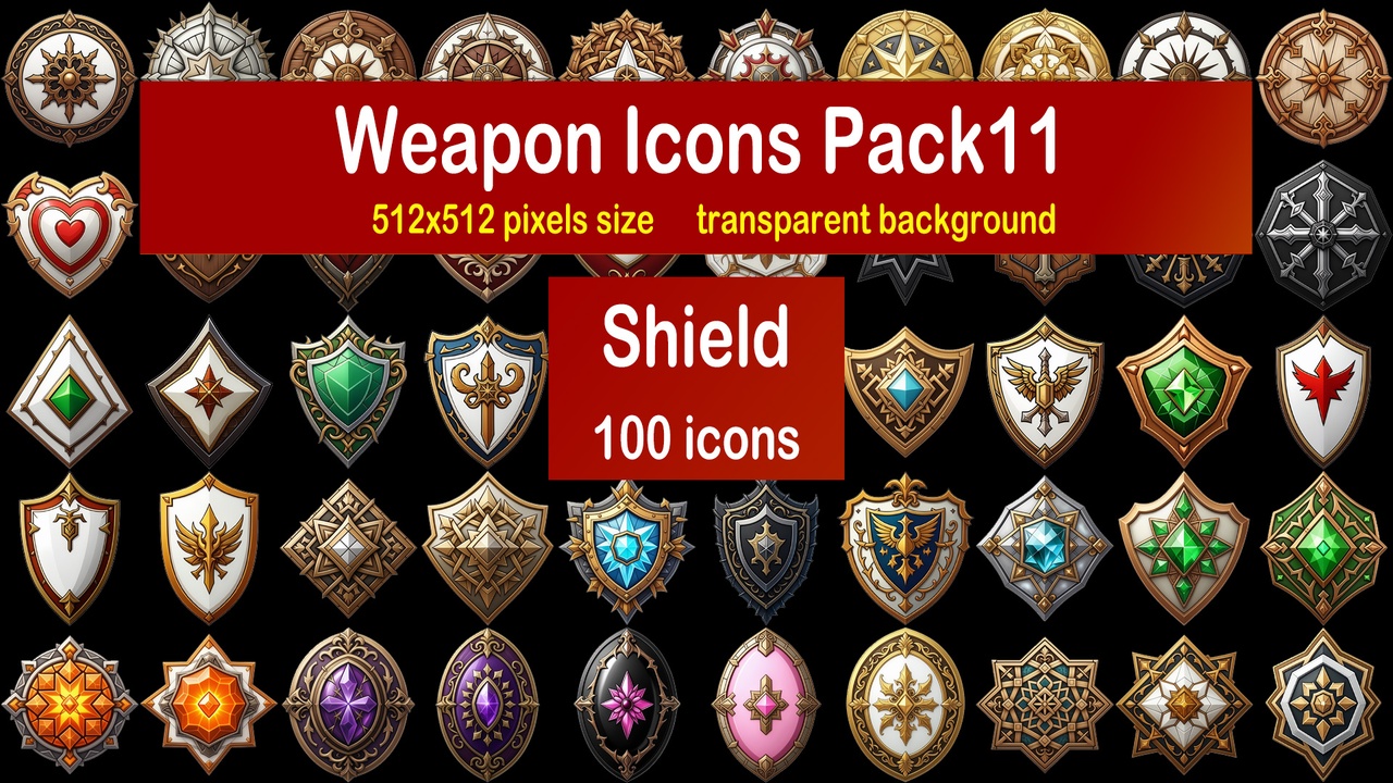 Media 1 for listing Weapon Icons Pack11 - Shield