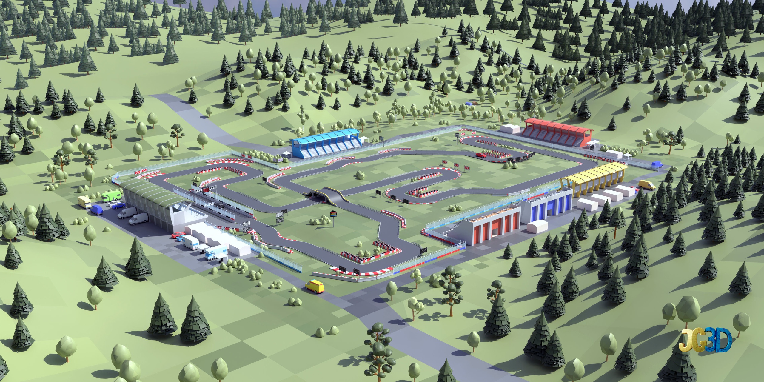 Media 1 for listing Race Track Pack- Low Poly Modular