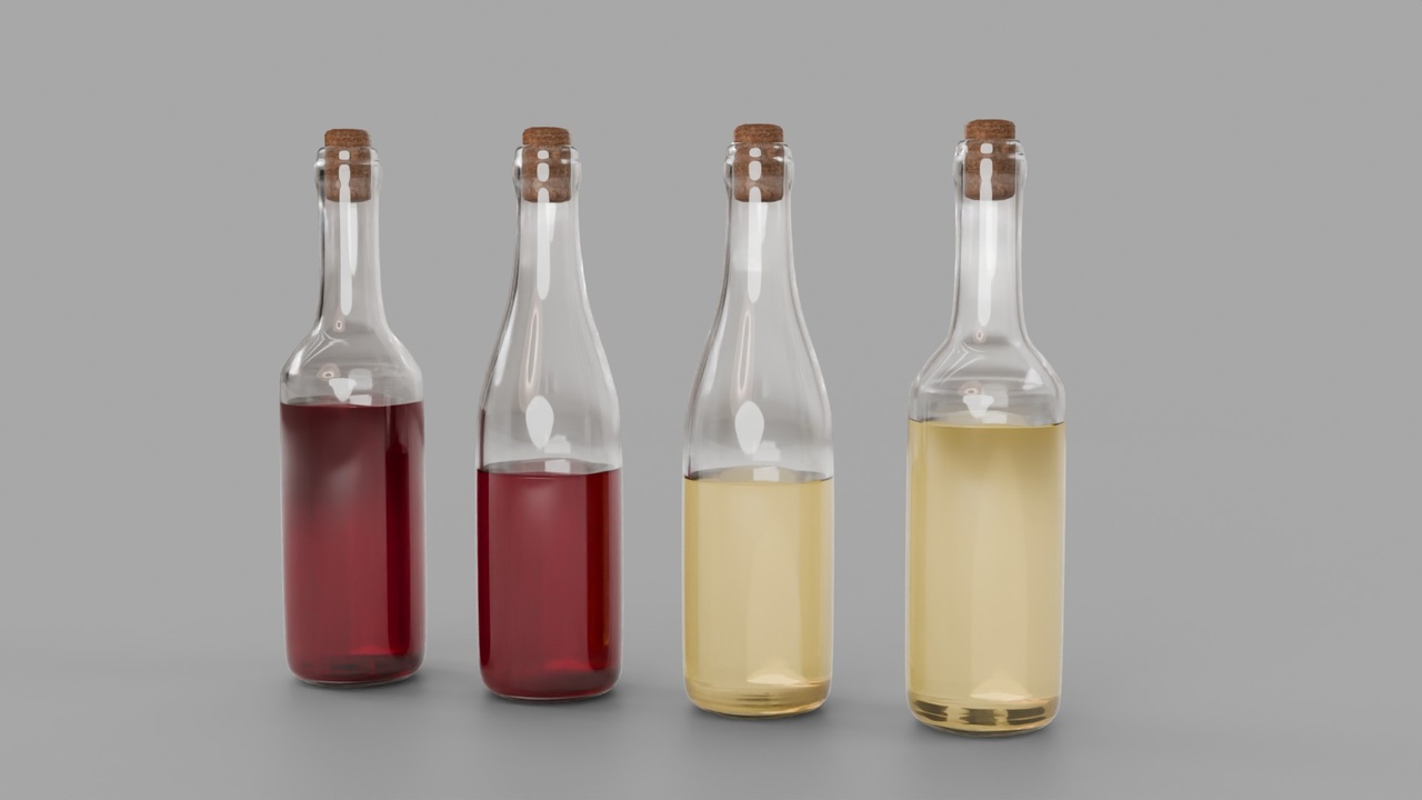 Media 1 for listing Stylized Wine Bottle Set (4 Variations)