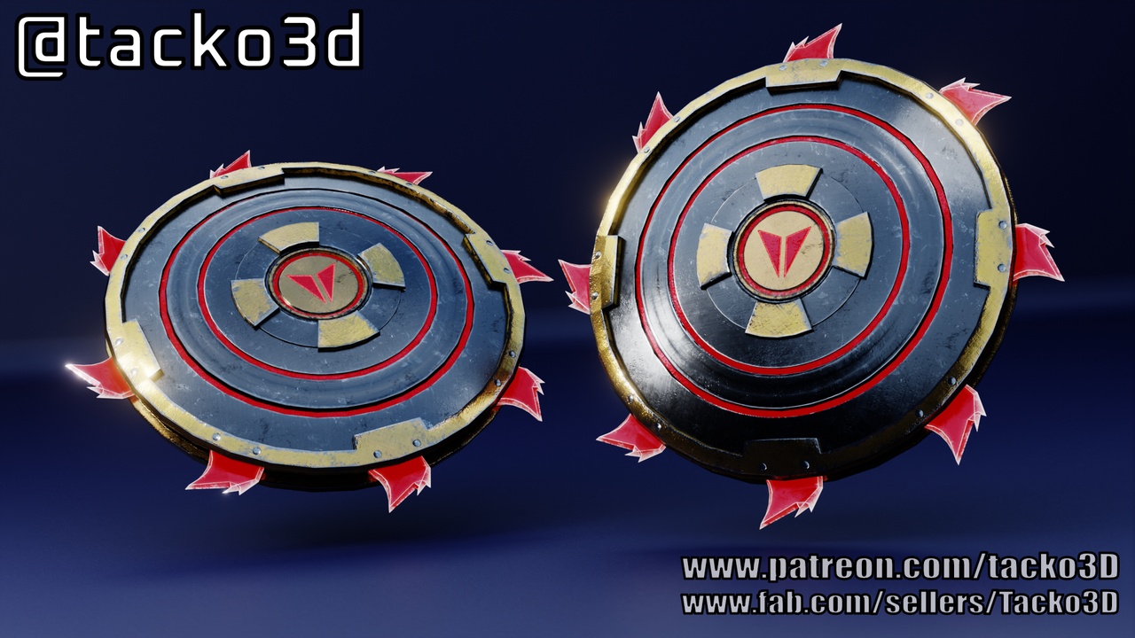 Media 1 for listing Spiked Saw Omni Shield - Dark Fantasy Weapon