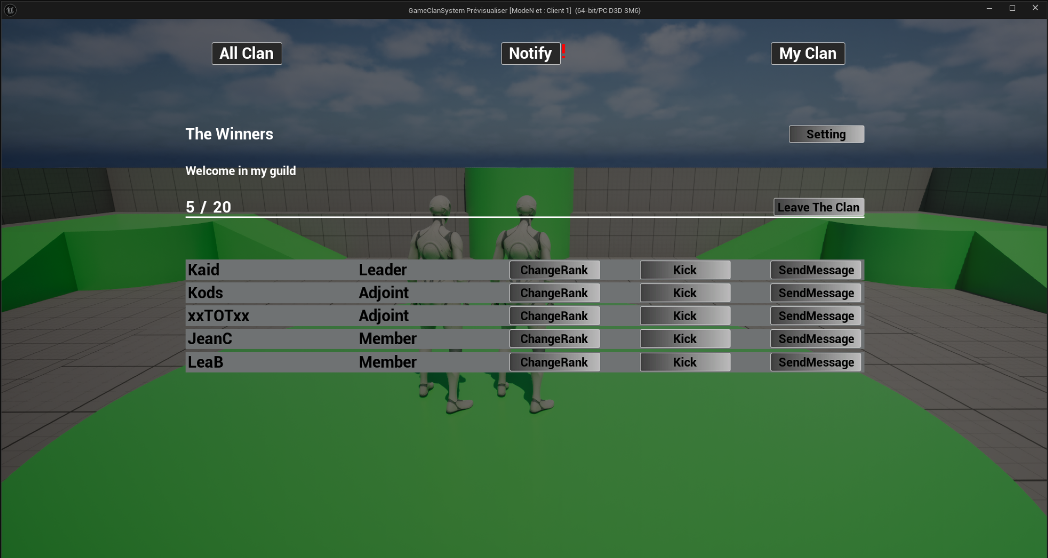 Guild system with notification and chat system | Fab