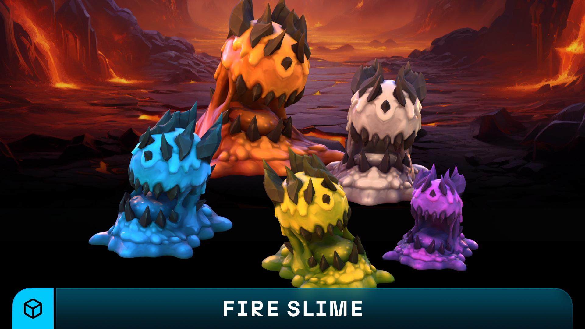 Stylized Fantasy Fire Slime | Fab