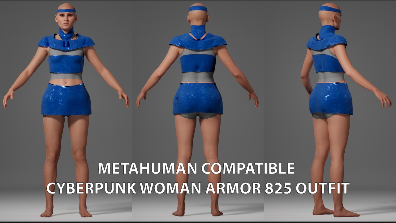 Media 1 for listing Metahuman Compatible Cyberpunk Woman Armor 825 Outfit