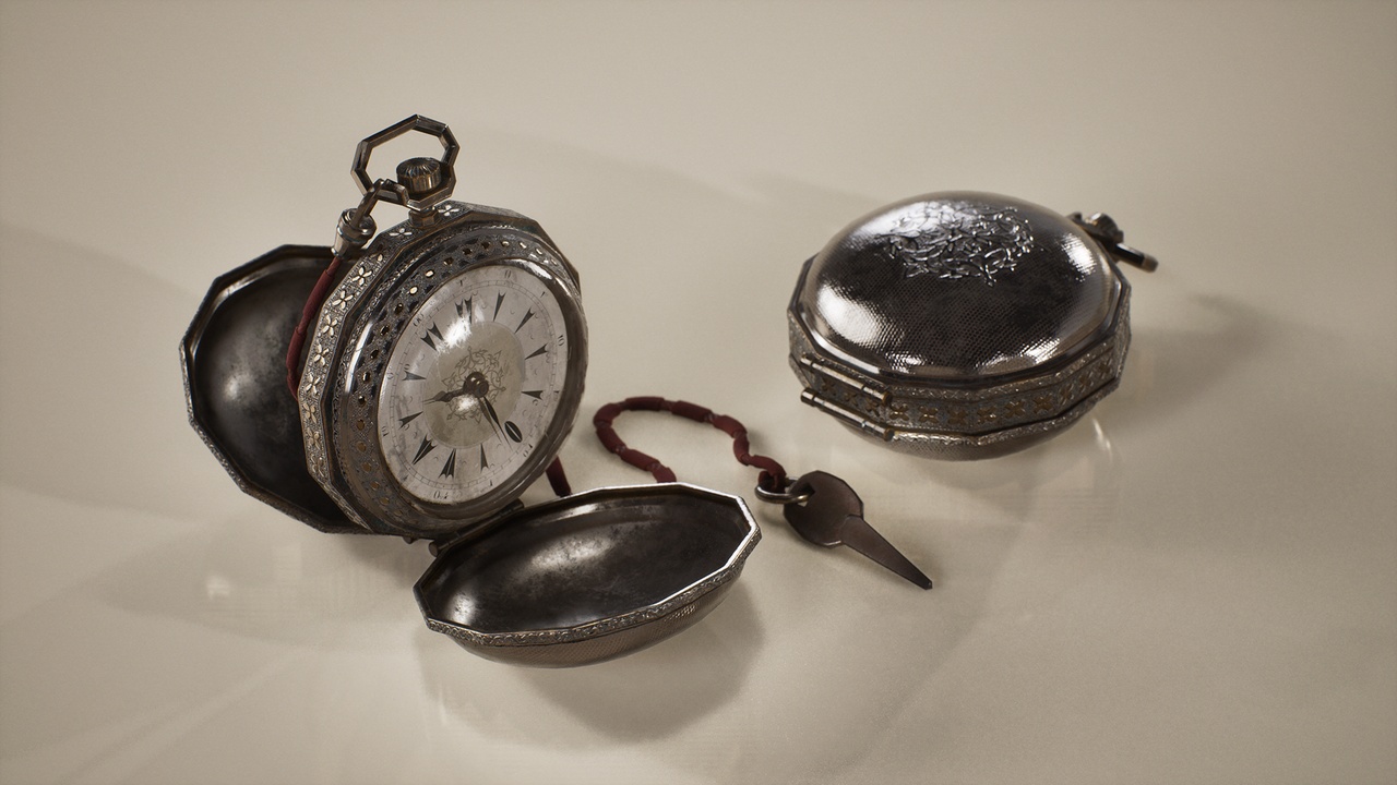 Media 1 for listing Antique Pocket Watch - PBR Game Ready