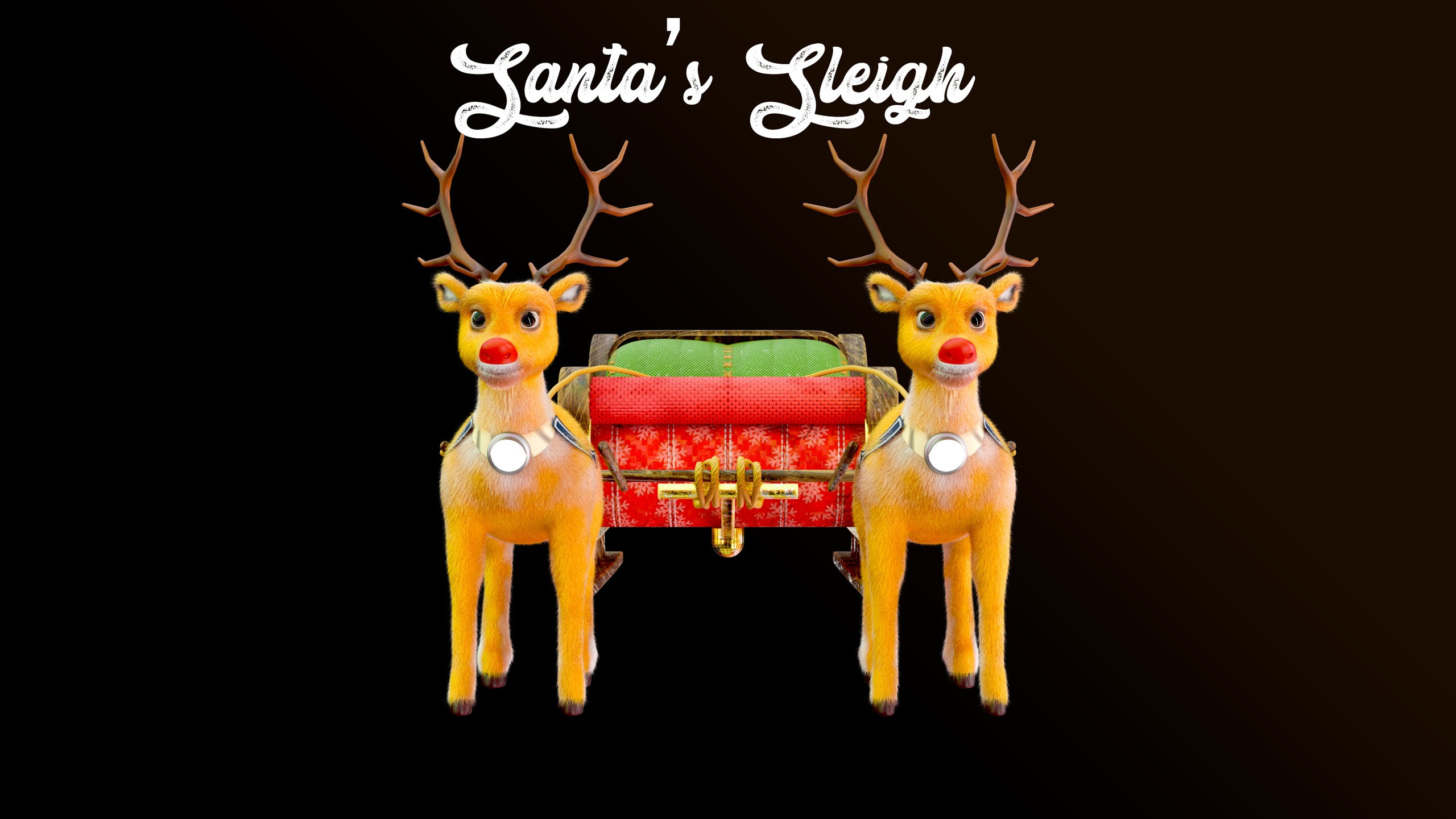 Media 1 for listing 🎄 Santa’s Sleigh – Festive 3D Model 🎄Animation Ready Rigged