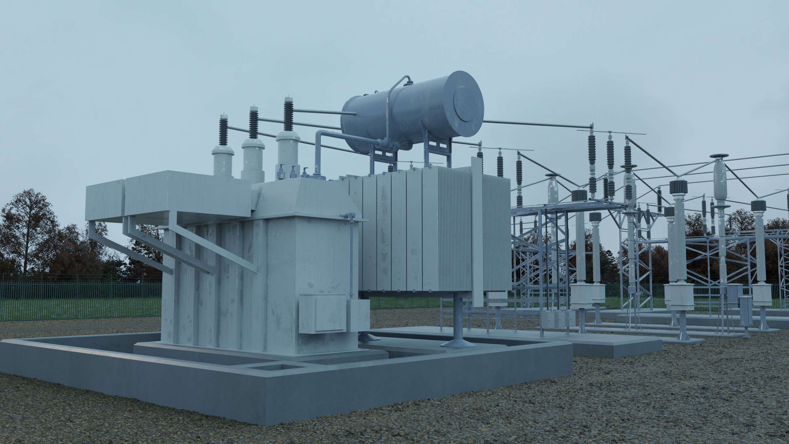 Media 1 for listing Realistic Power Substation 3D Model- High Detail Electrical Grid Asset