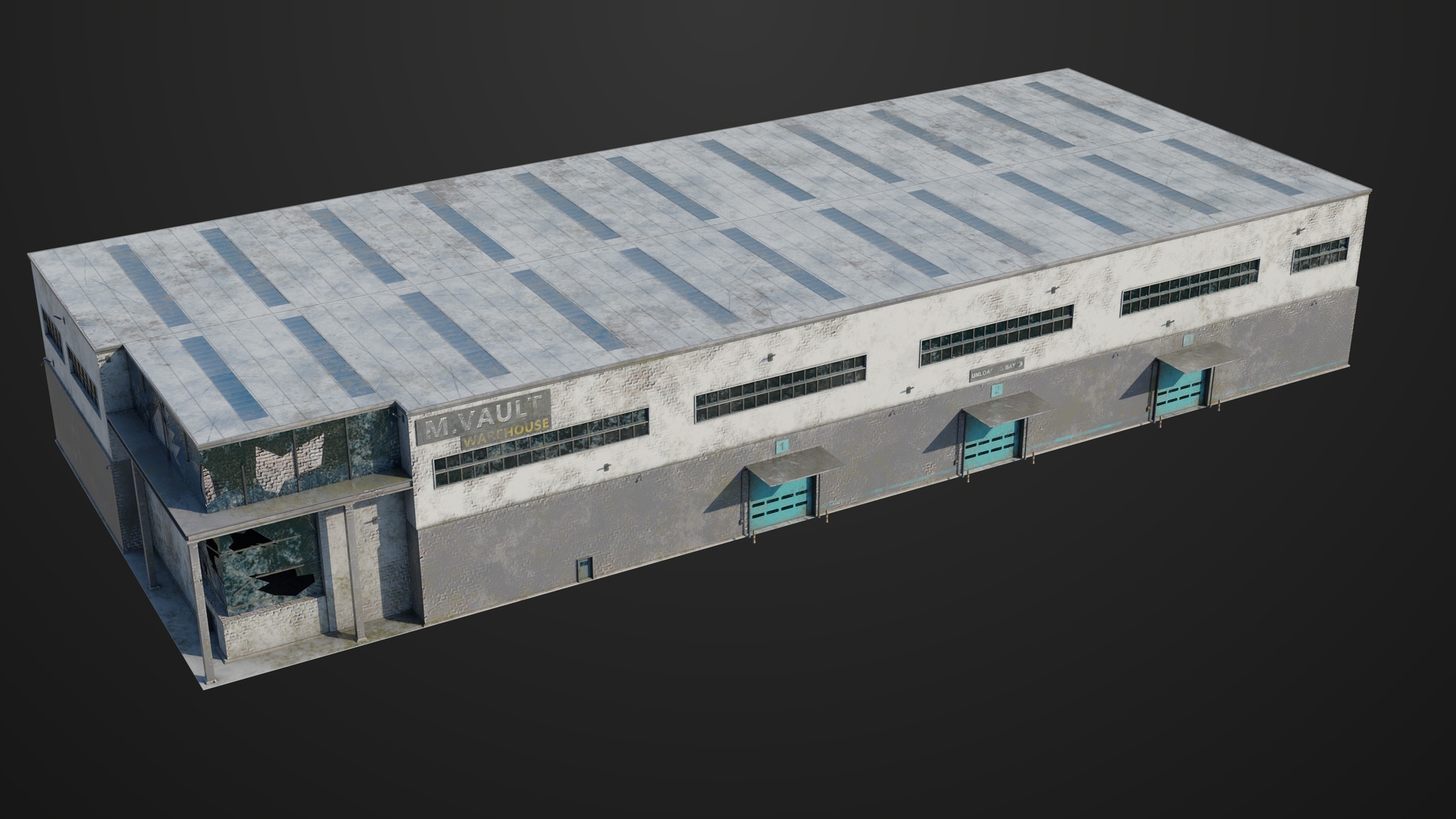 出品old Abandoned Warehouse Interior And Exterior All PBR Unity UE Texturesのメディア1