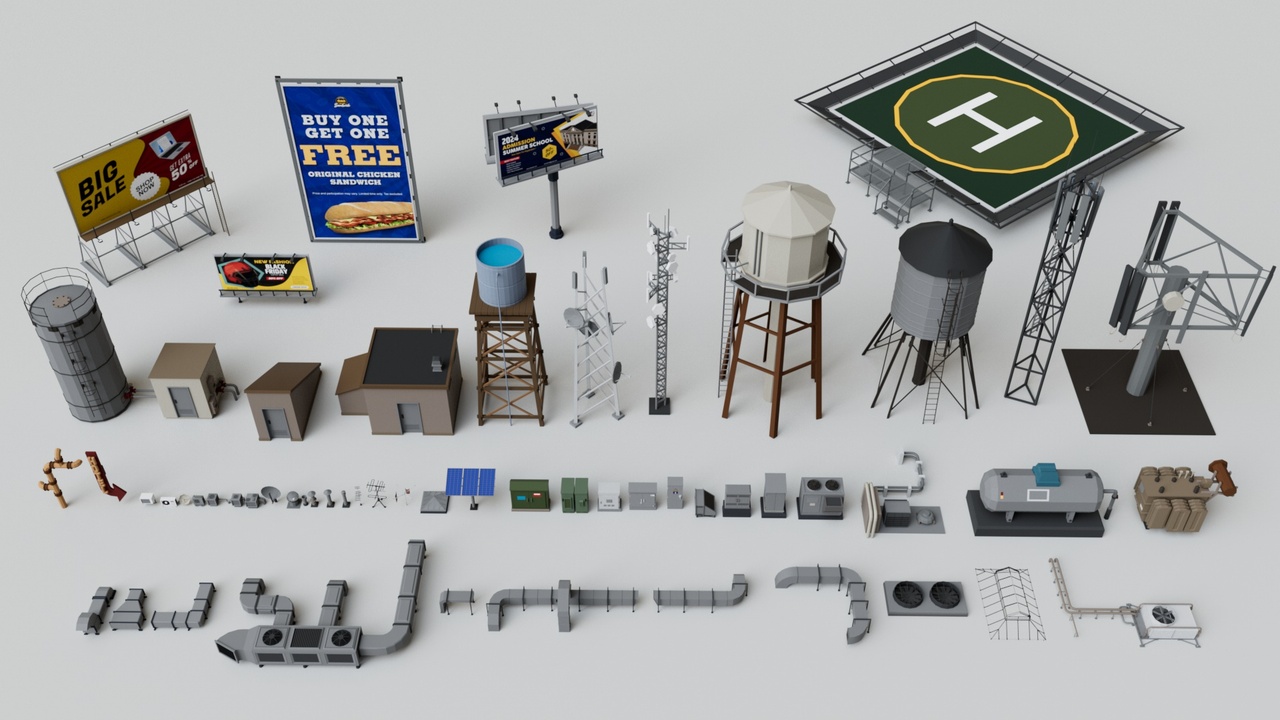 Media 1 for listing Rooftop Props Collection Pack