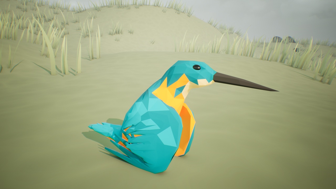 Media 1 for listing Low Poly Bird: Kingfisher