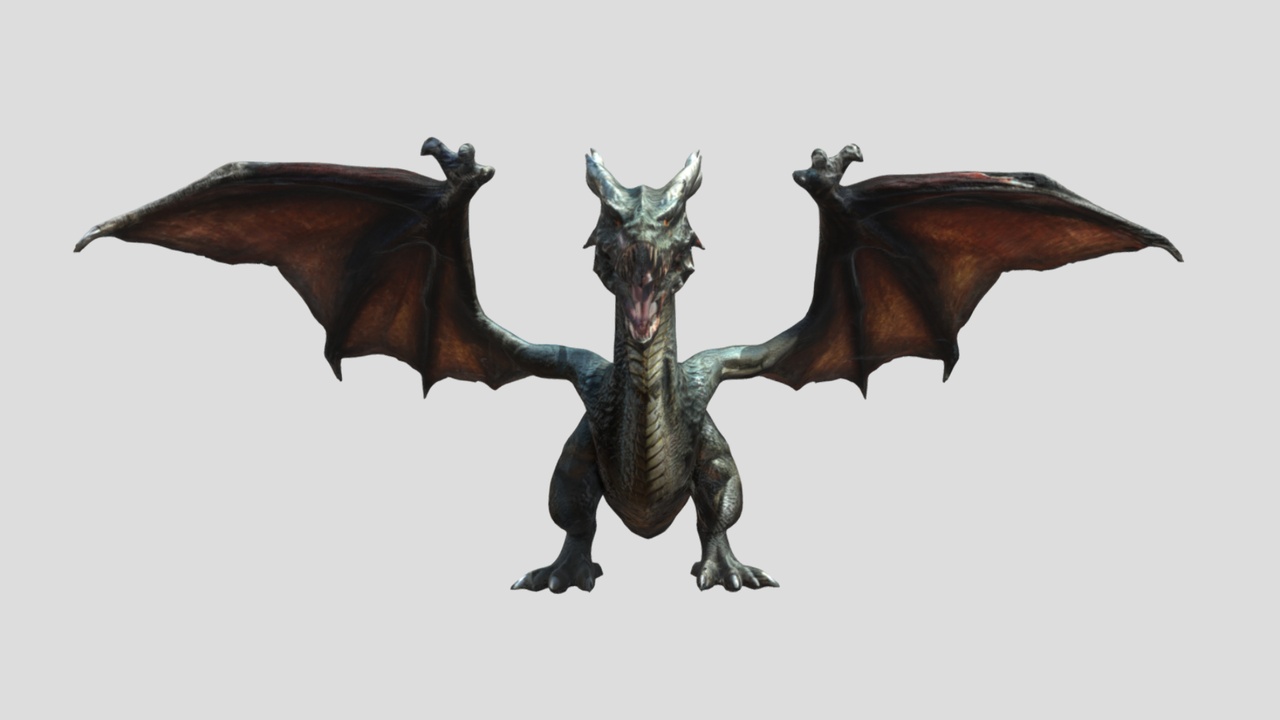 Media 1 for listing Huge Dragon 4 – Fantasy Creature 3D Model