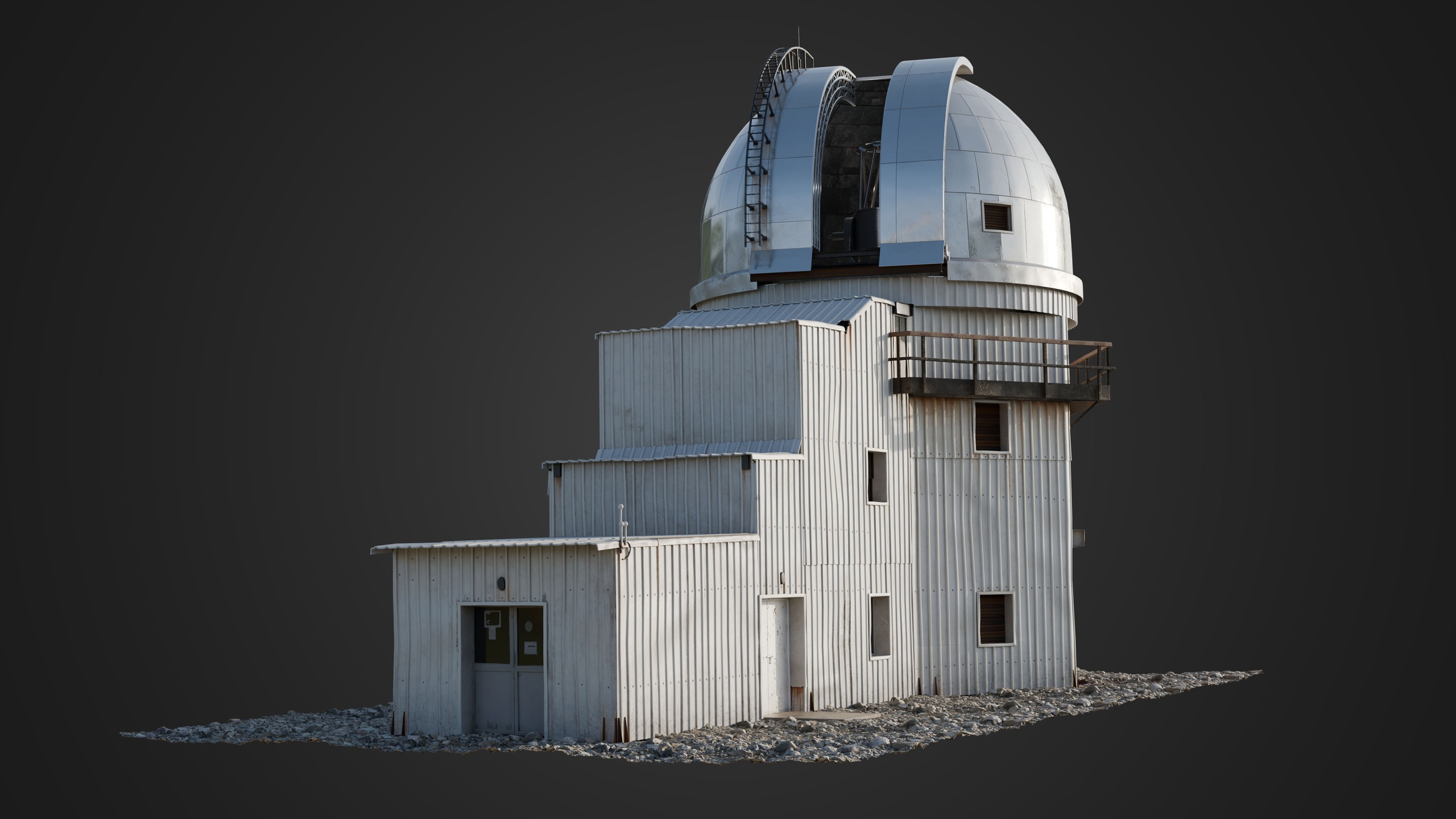 Media 1 for listing Realistic Astronomical Observatory 3D Model Metallic Dome 3D model