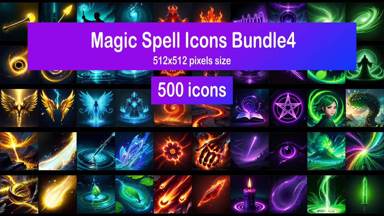 Media 1 for listing Magic Spell Icons Bundle4