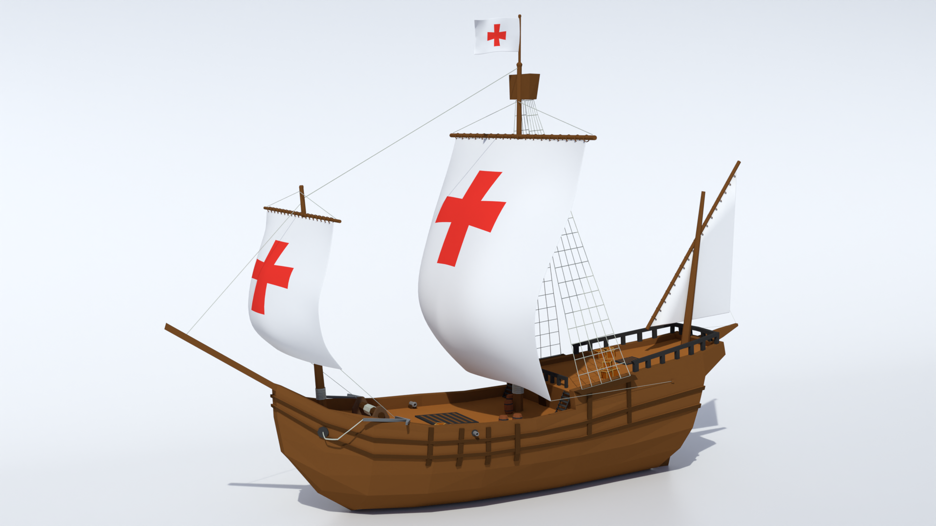 Low Poly Historical Ship | Fab