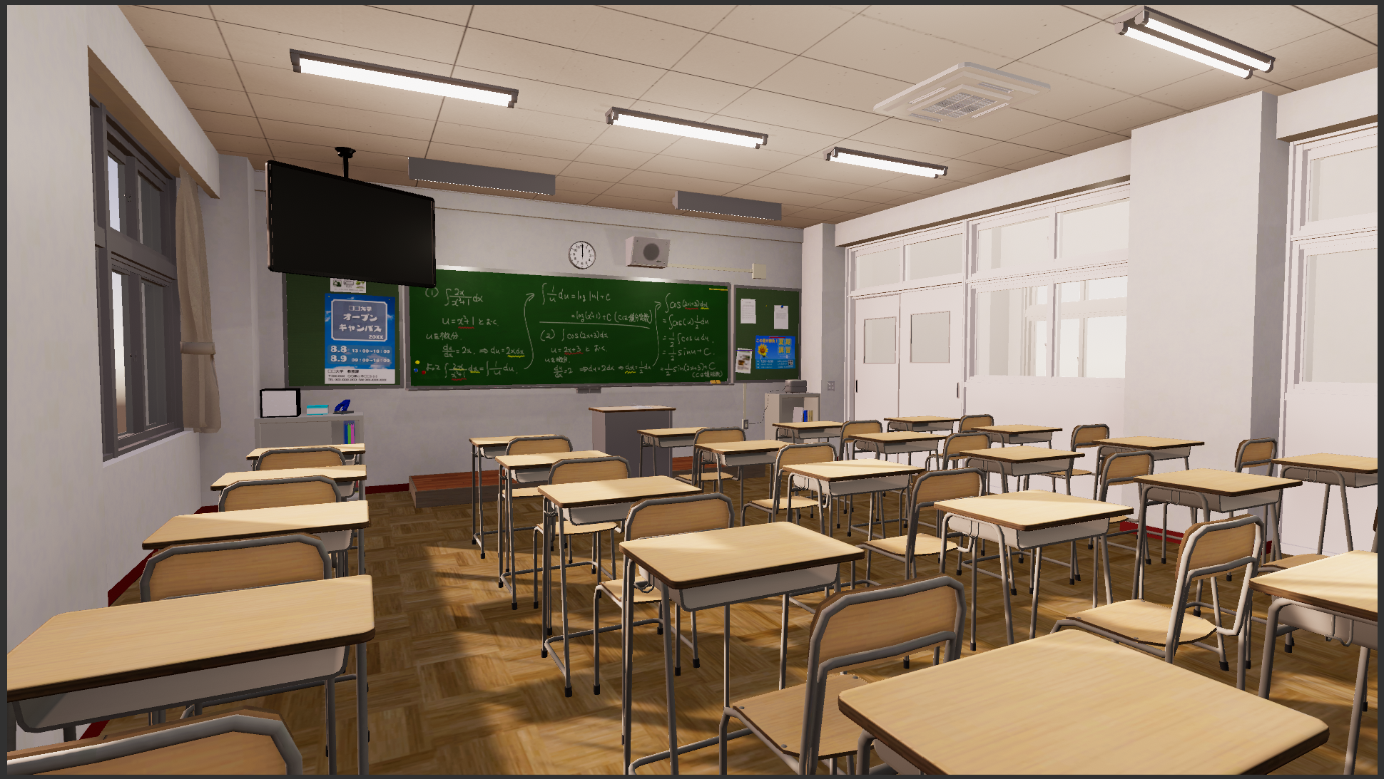 Japanese Classroom Asset Pack – Full Interior Set | Fab
