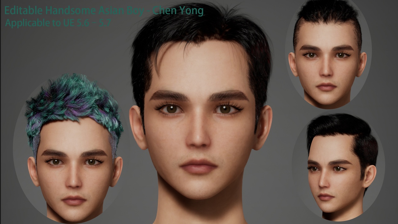 Media 1 for listing Editable Handsome Asian Boy - Chen Yong.Suitable for handsome male leads