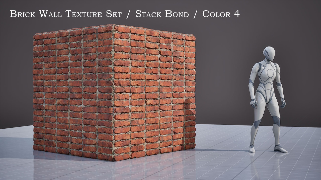 Brick Wall Texture Set / Stack Bond / Color 4 | Fab