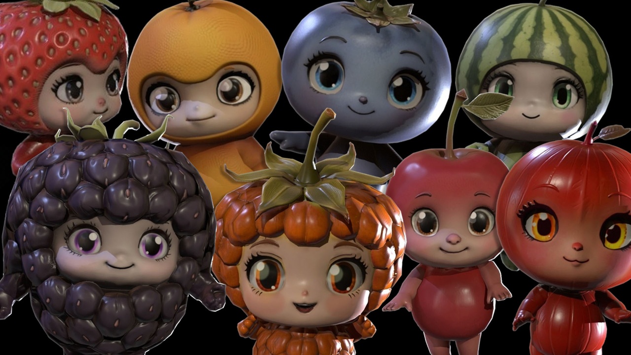 Media 1 for listing Cute Stylized Fruit Character Pack1