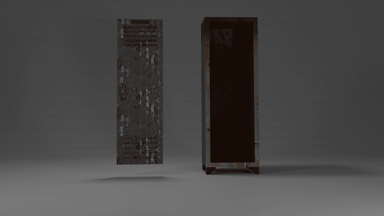 Media 1 for listing Old Rusty Metal Locker - Game Ready Low Poly Hiding Spot