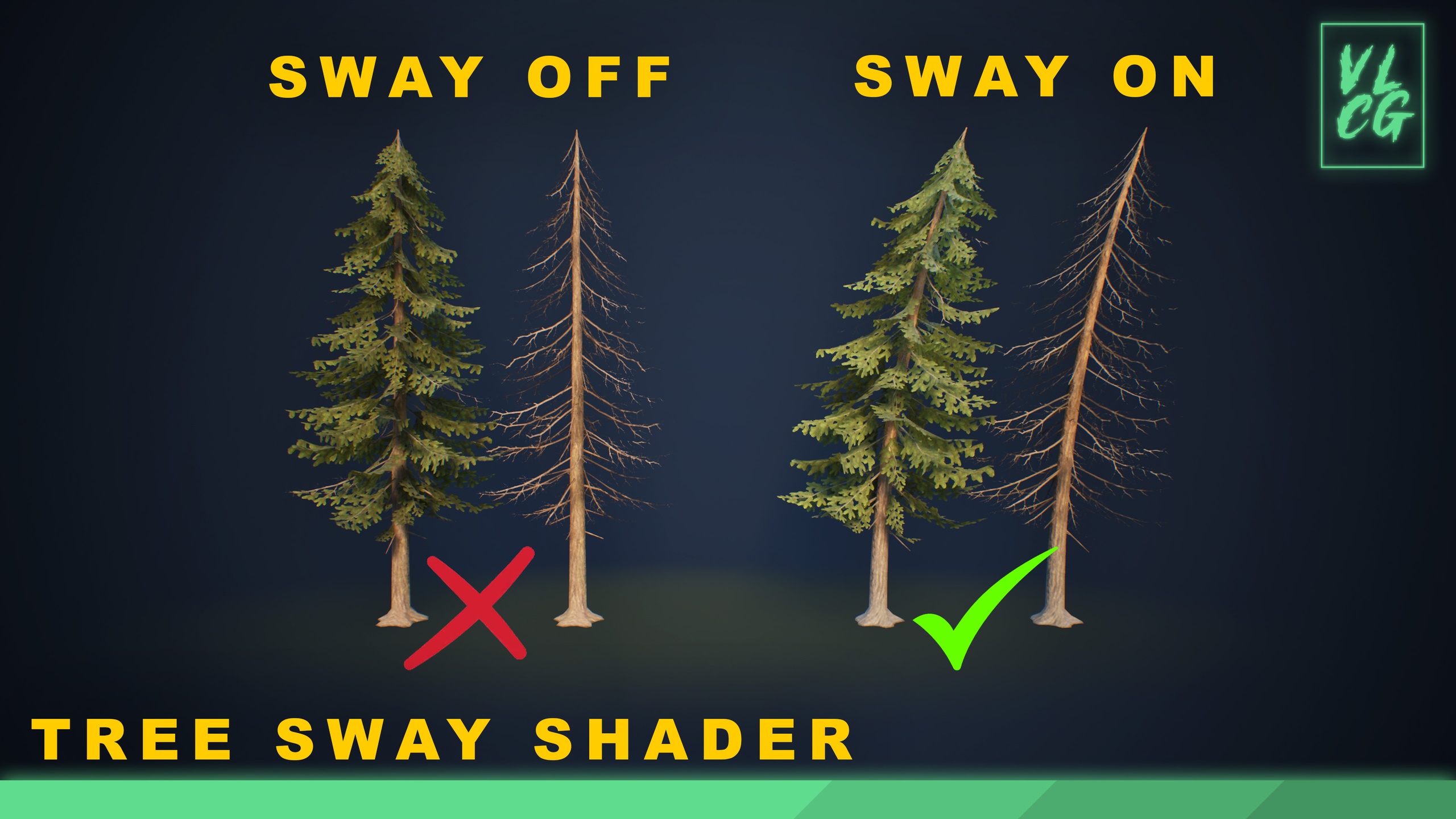 Media 1 for listing VLCG - Tree Sway Shader - Foliage Dynamic Weather Wind Bend Material