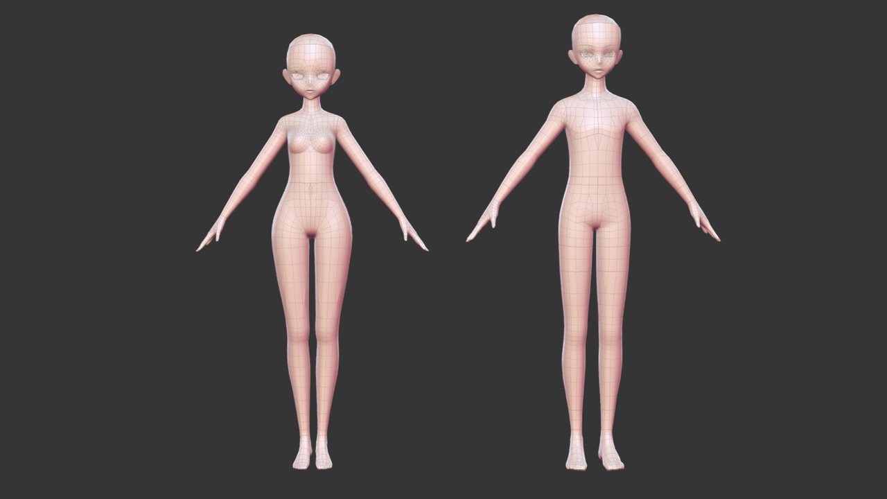 Media 1 for listing Rigged Anime Male & Female Character Base Game Ready
