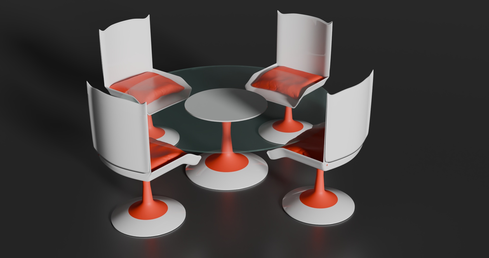 Media 1 for listing Modern Round Dining Table Set with 4 Chairs