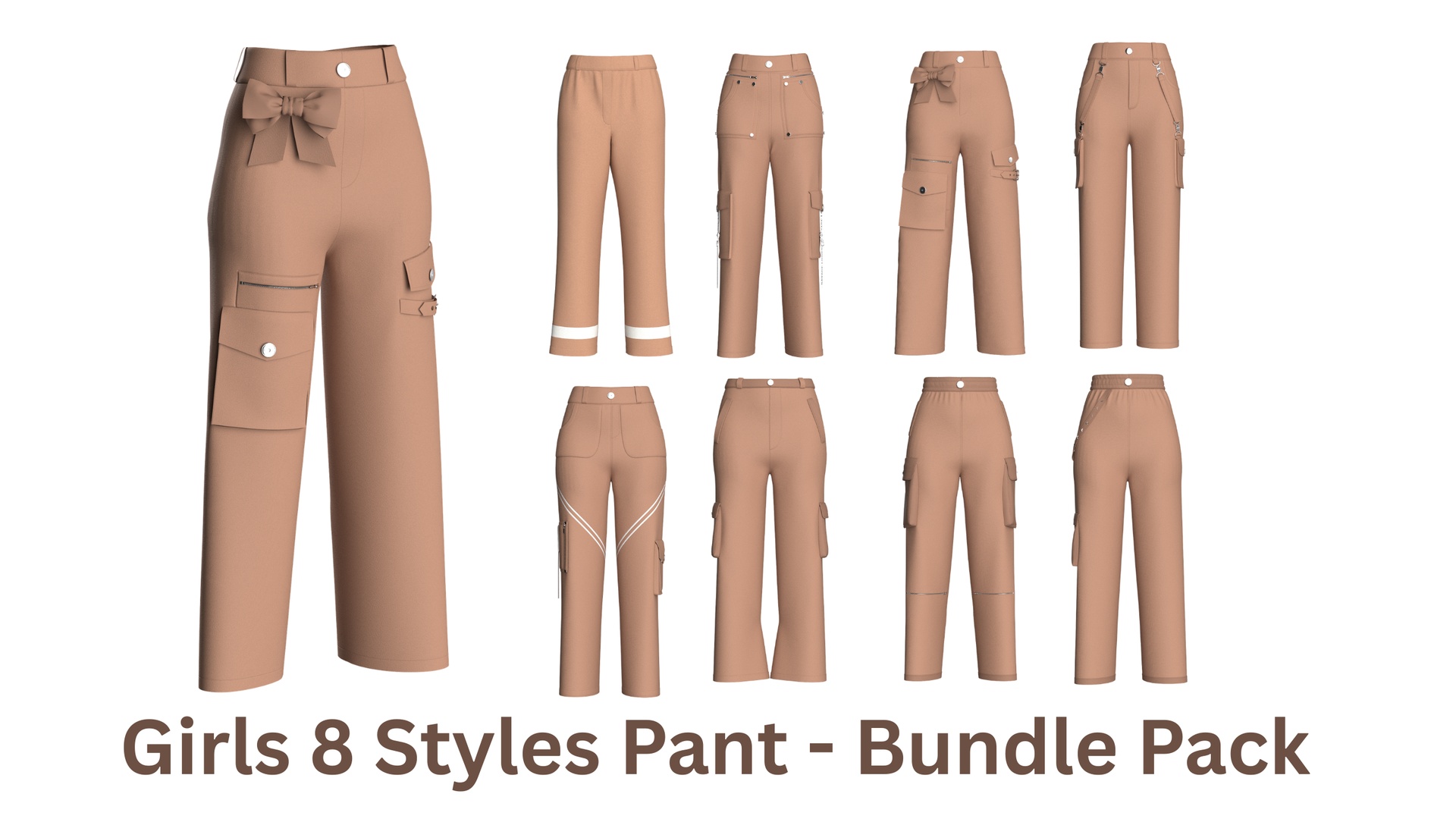 Media 1 for listing Girls 8 Styles Pant - Bundle Pack | High Poly