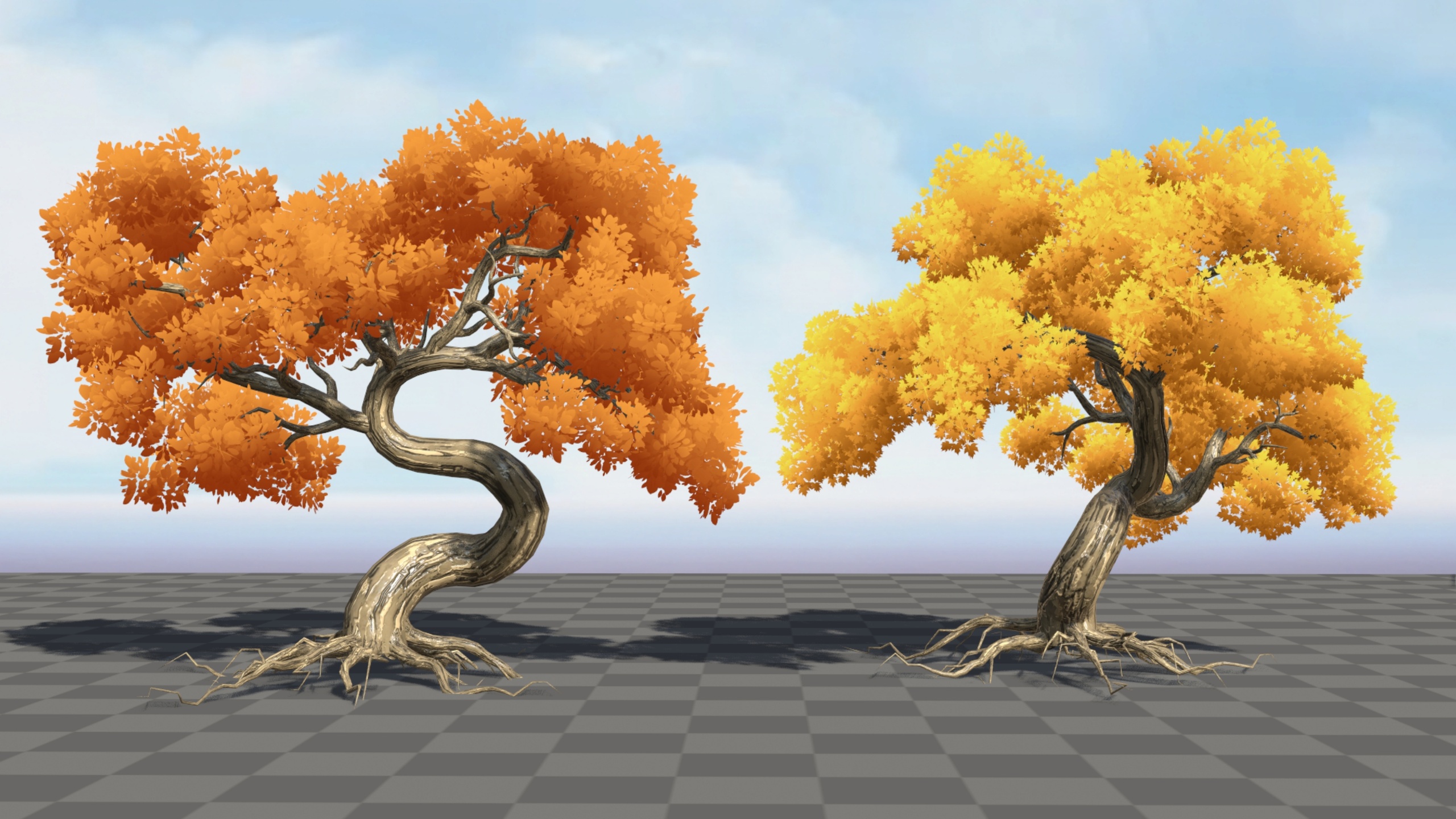 Media 1 for listing Stylized Fantasy Autumn Tree With 6 Different Variation Vol-1