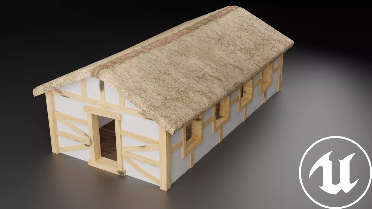 Media 1 for listing Medieval Barn - Free Low-Poly 3D Model