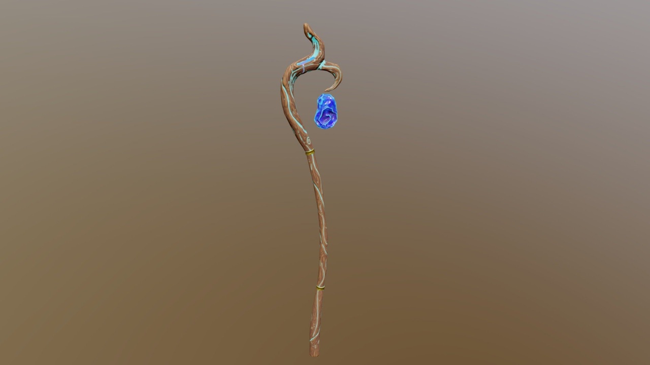 Media 1 for listing Stylized magic staff of Water (game ready)