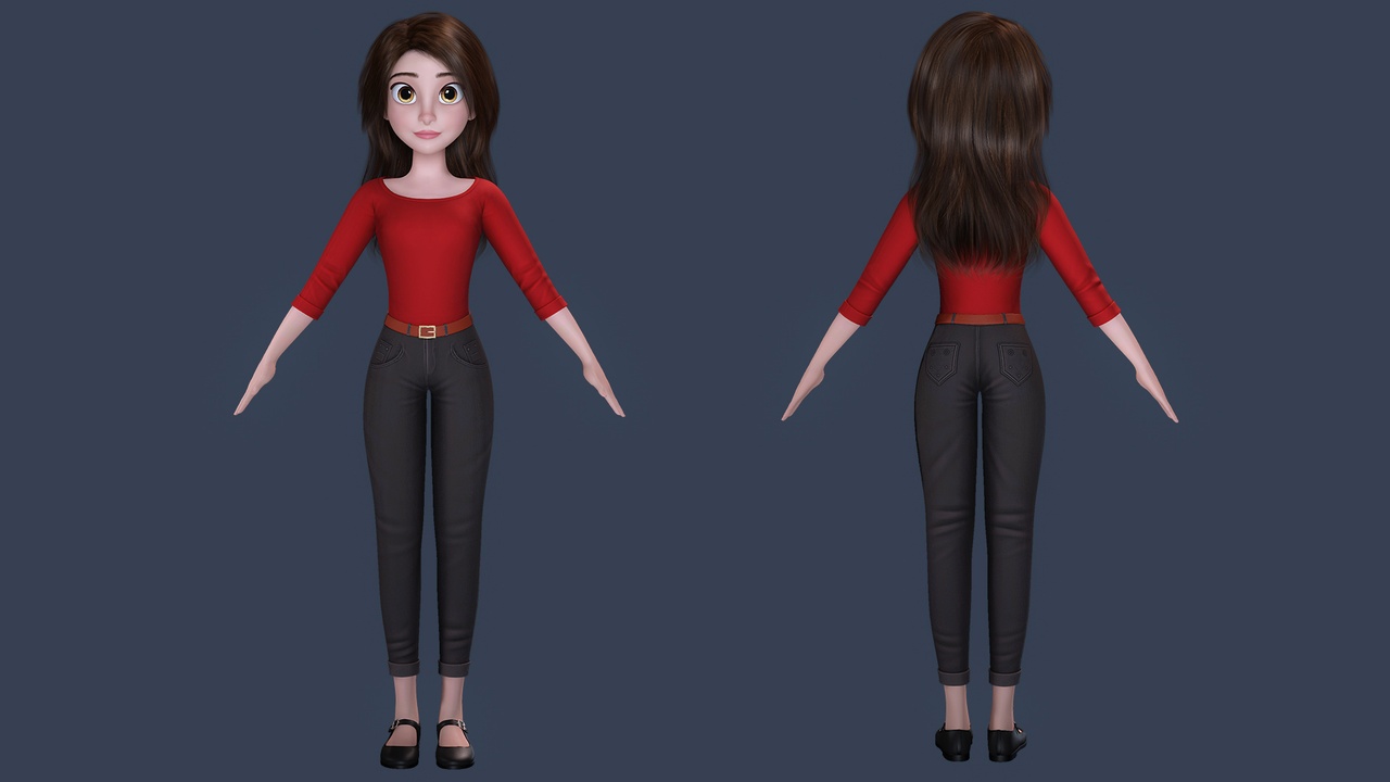 Medium 1 für Eintrag 3D Stylized Cartoon Female Character