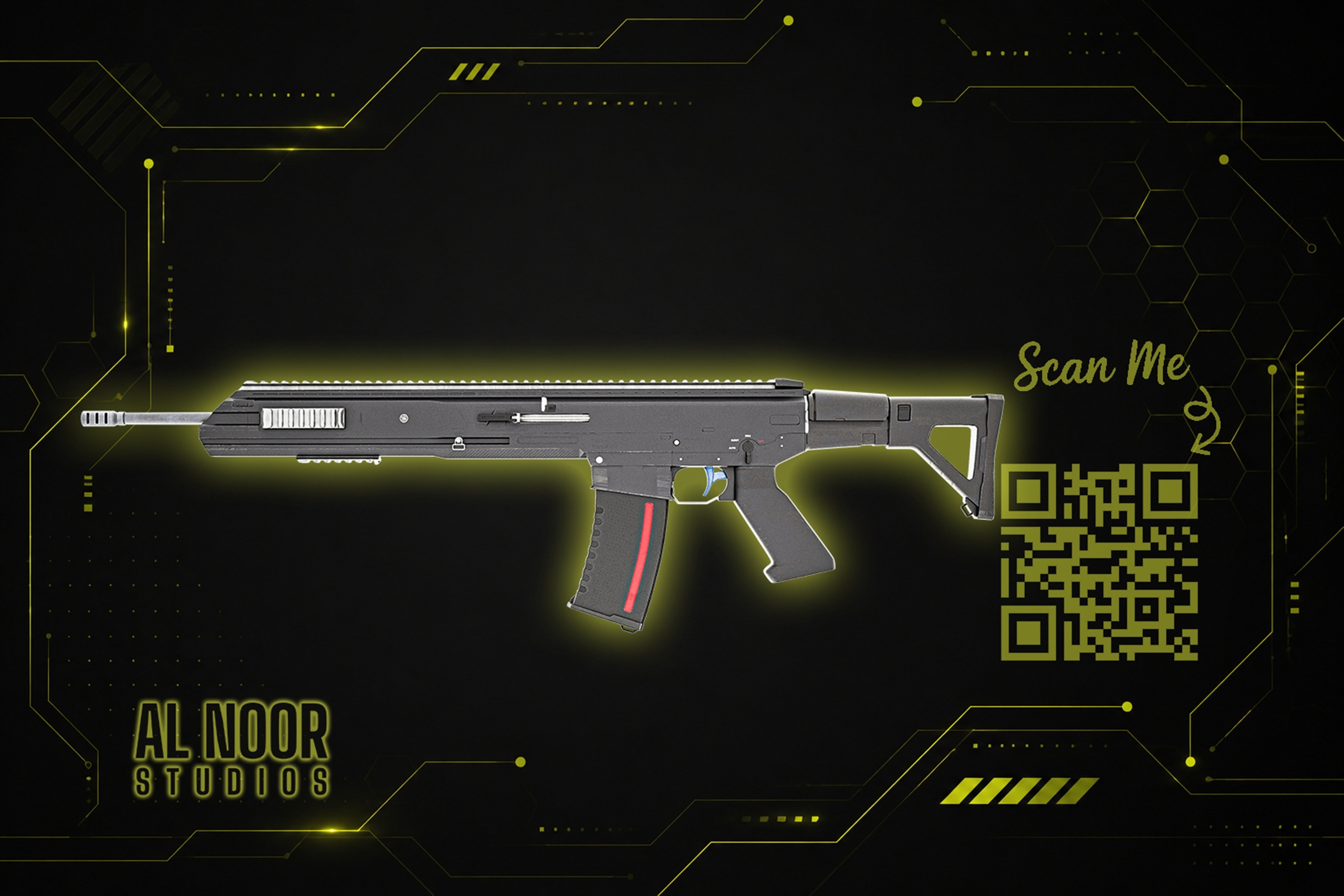 Media 1 for listing PMWS Marksman Rifle – Game-Ready Sci-Fi Weapon | Low-Poly 3D Model
