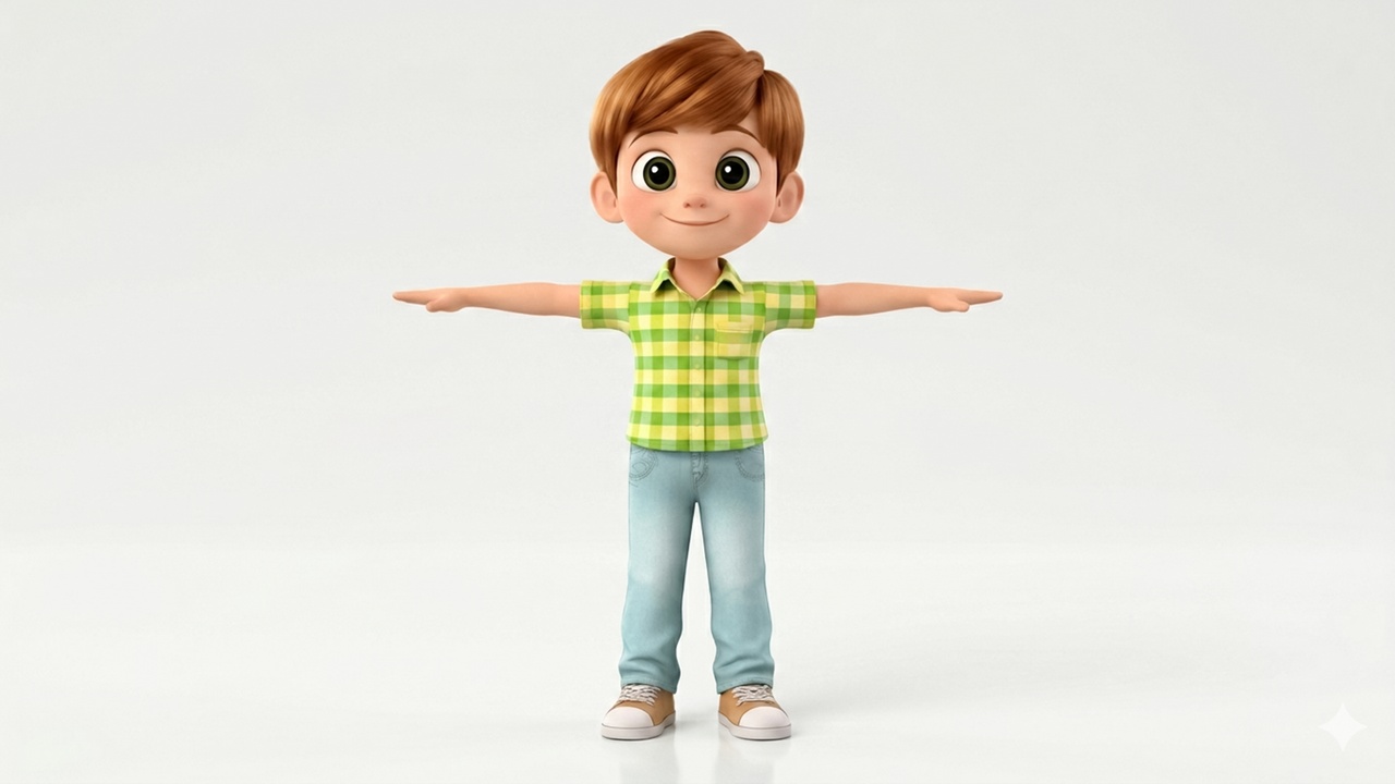 Media 1 for listing Stylized Cartoon Boy Character – Child Rigged with Animations