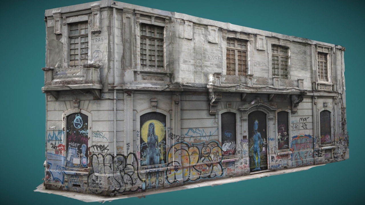Media 1 for listing Chilean Abandoned Building with Alien Graffiti