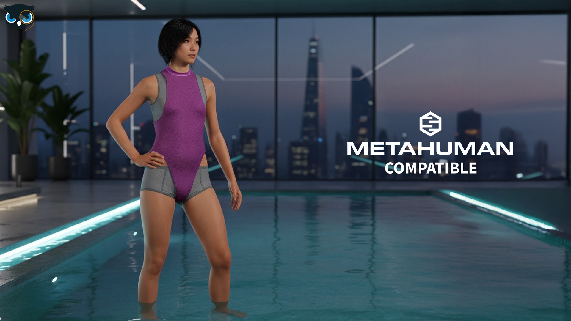 Media 1 for listing Metahuman compatible Athletic Leotard Bodysuit