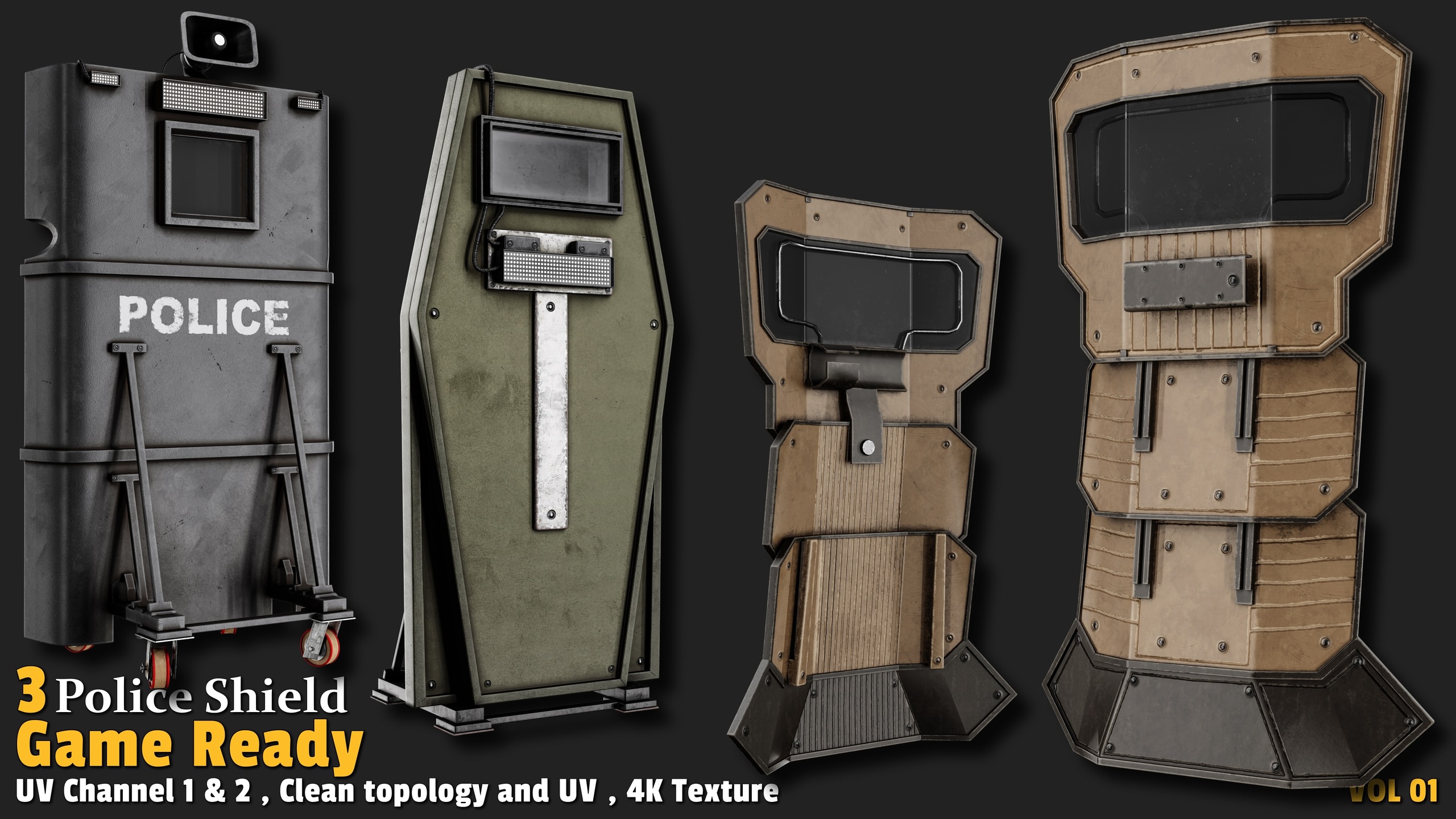 Media 1 for listing Police Shield | Game Ready-VOL01