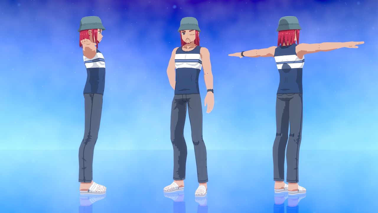 Media 1 for listing Cartoon Character Anime Lowpoly - Fisherman