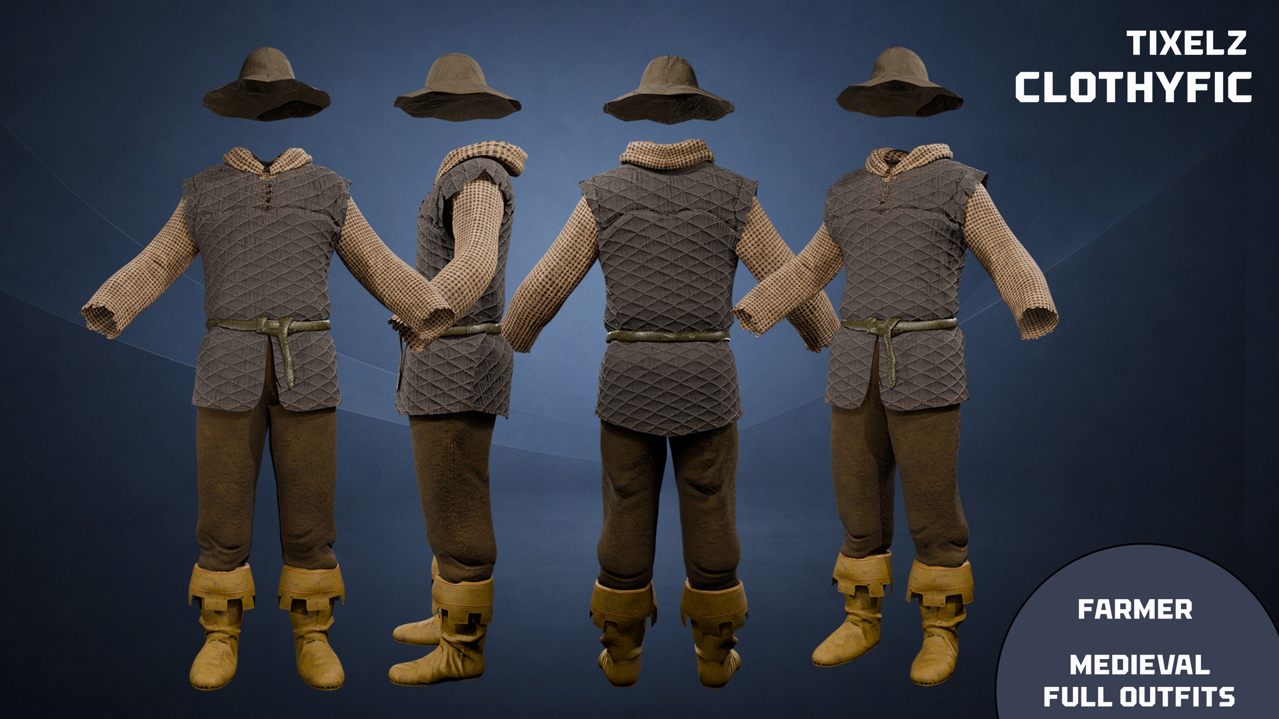 Media 1 for listing Farmer medieval full outfit 15 - clothyfic bundles